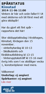 Skidspårsrapport på www.skidspar.se